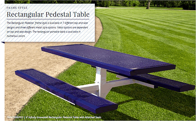 picnic tables rectangular pedestal design