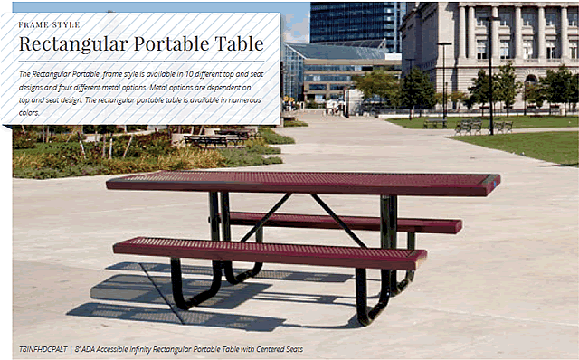 rectangular portable picnic tables