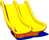 Triple rail slide with double walls is tough for your playground.