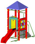 Fort theme play structure - Playground equipment and parts