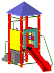 Fort theme play structure - Playground equipment and parts