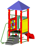 Fort theme play structure - Playground equipment and parts