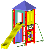 Fort theme play structure - Playground equipment and parts