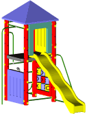 Fort theme play structure - Playground equipment and parts