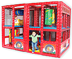 Indoor playground and play equipment, contained play structures, and Tot Blocks.