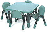 Square classroom tables from BaseLine and Angeles