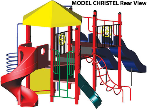 Playground structure, play structures, commercial playground structure, commercial playground equipment, jungle gym :: Model Christel