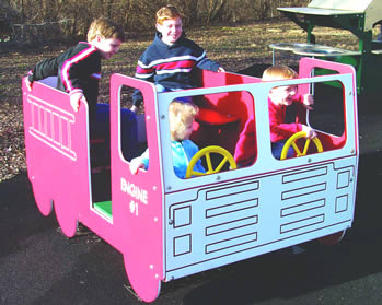 Spring animals, spring toys, spring riders - firetruck - playground equipment
