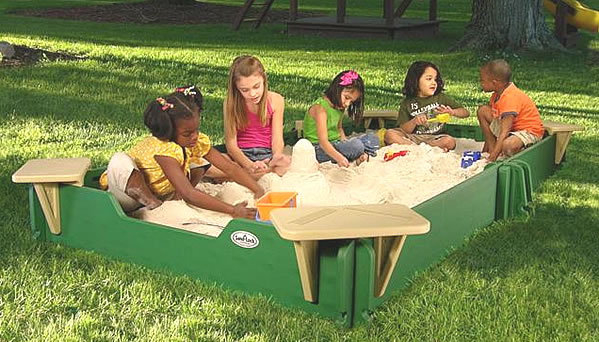 This 5' x 10' playground sandbox comes with sandbox cover.