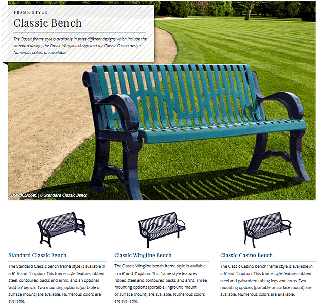 classic style benches