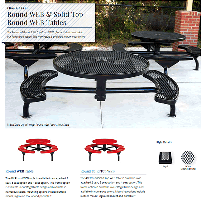 round web picnic tables