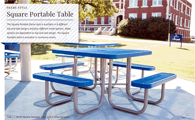 portable picnic tables square