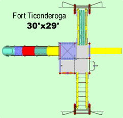 Fort Ticonderoga - Heavy duty residential play structure - Playground equipment and parts
