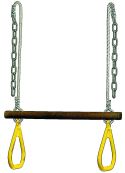 Maryland Materials -- Playground Parts -- Wooden Trapeze with Rope and Triangles