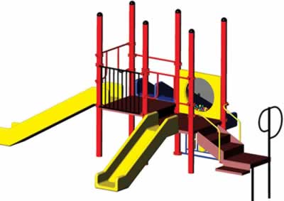 Playground equipment, play structure, playground structure, commercial playground equipment, jungle gym :: Model Eli