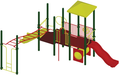 Playground structure, play structure, commercial playground equipment, jungle gym :: Model Jaime