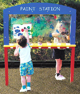playground equipment paint station